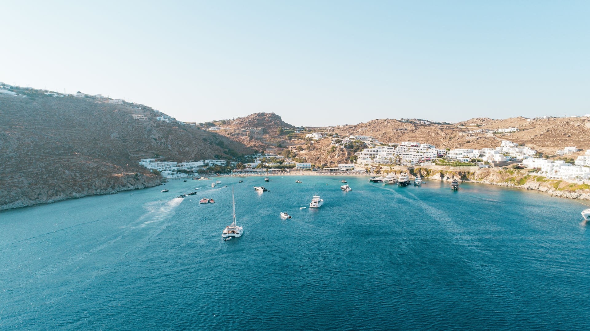 Aerial view of Psarou-beach