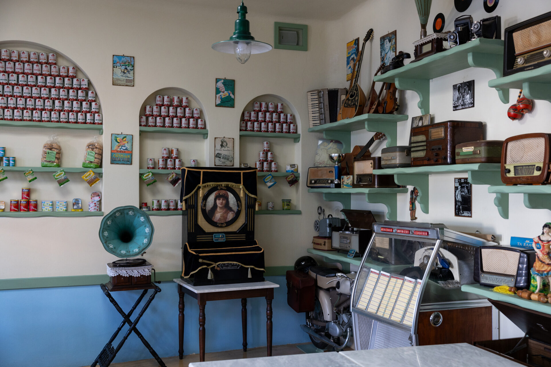 Inside a little shop.