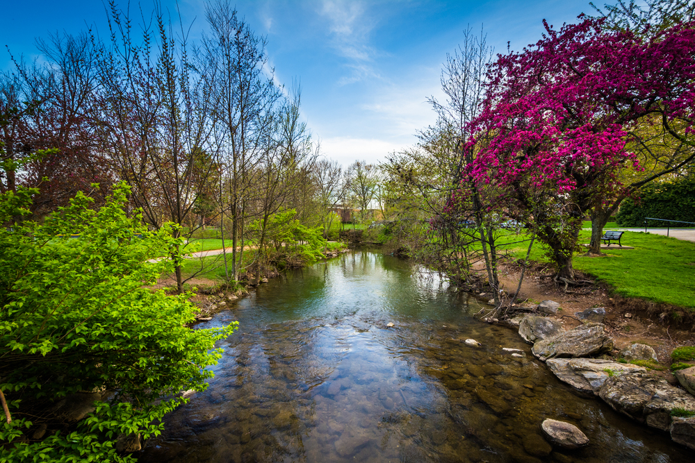 Carroll Creek at Baker Park, in Frederick, Maryland.