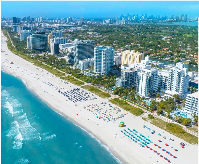 Aerial view of Miami Beach