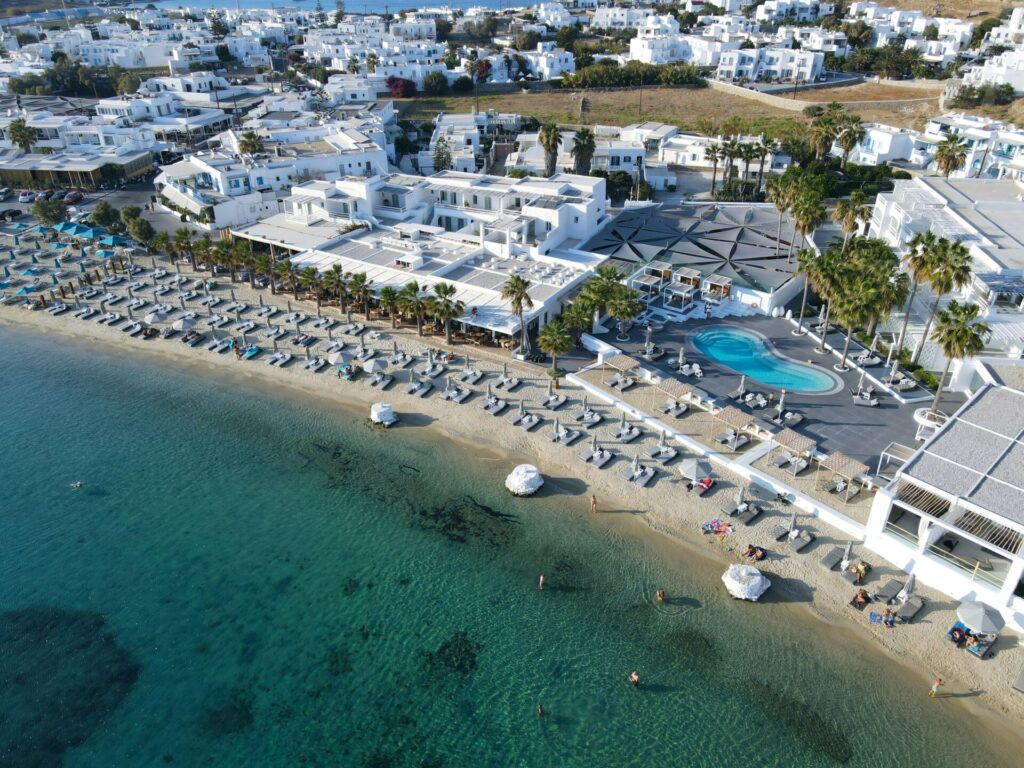 Aerial view of the beach