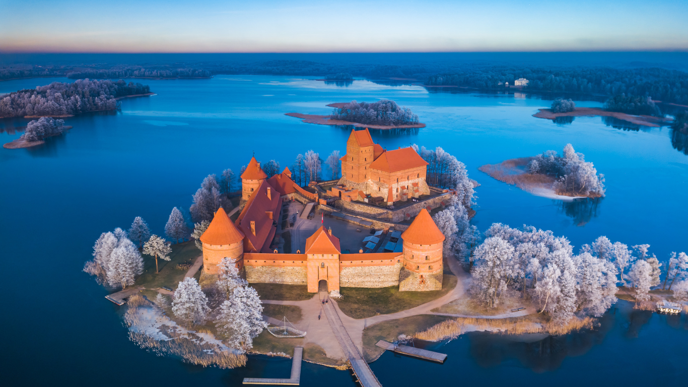 Aerial of castle