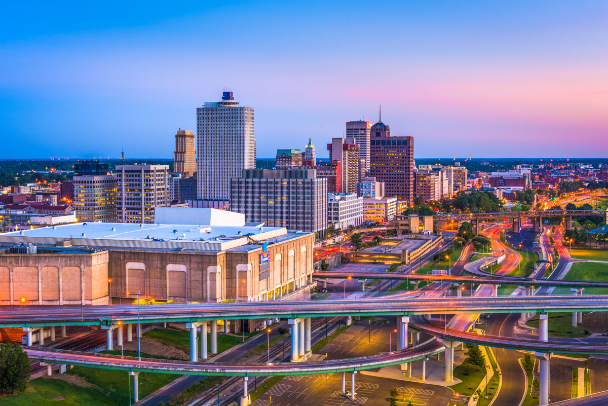 Aerial view of Memphis.