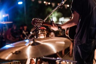 Musician playing guitar