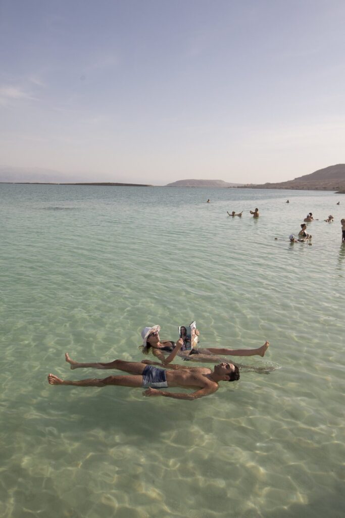 People floating in the sea