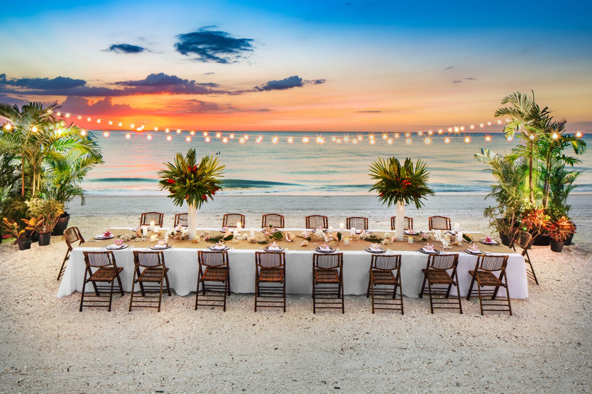 Group dinner on the beach