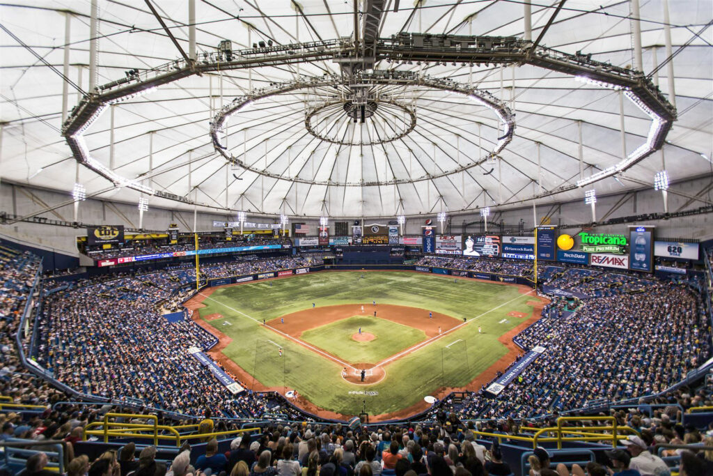 Aerial view of Rays Baseball Stadium in St Pete