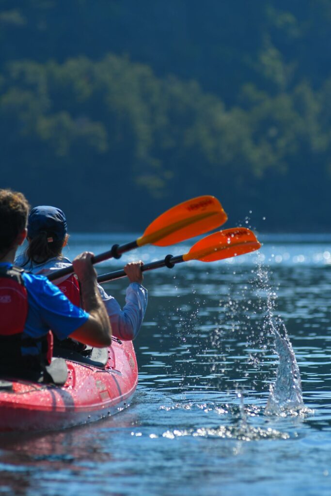 People kayaking