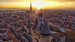 Aerial Bordeaux sunrise