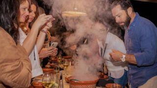 food with smoke