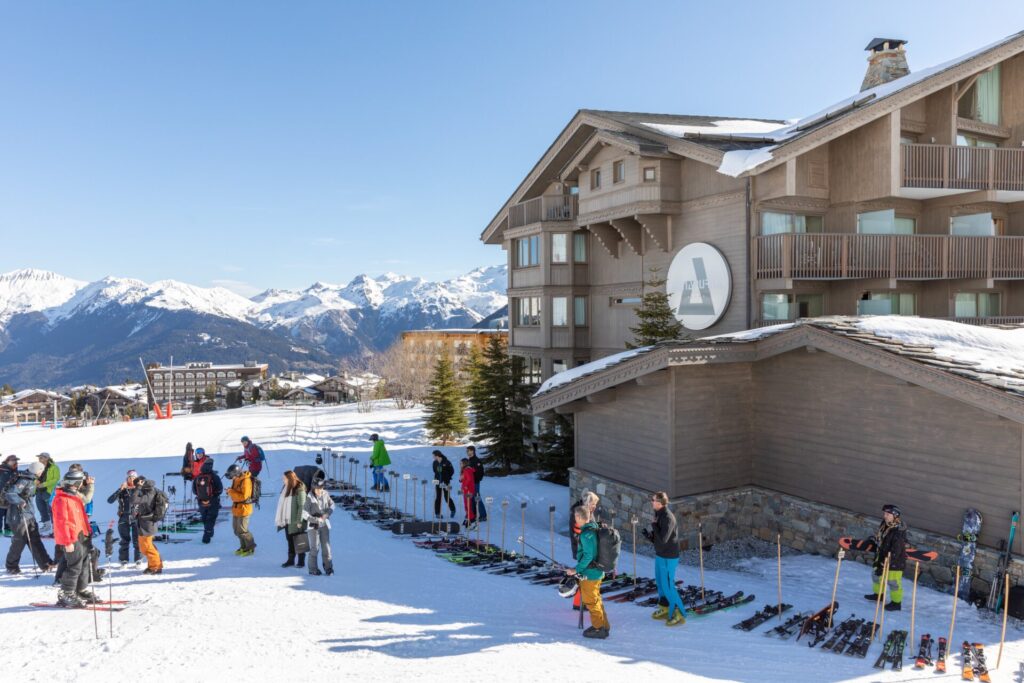Ski group activity from your hotel