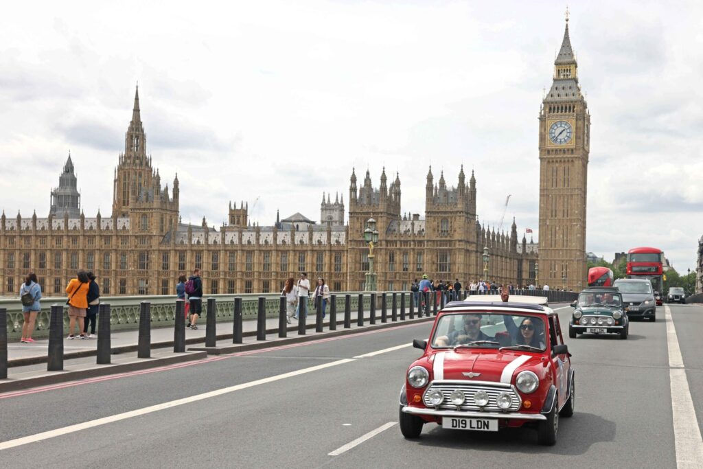 Minis on Westminster Bridge with 2B Uk