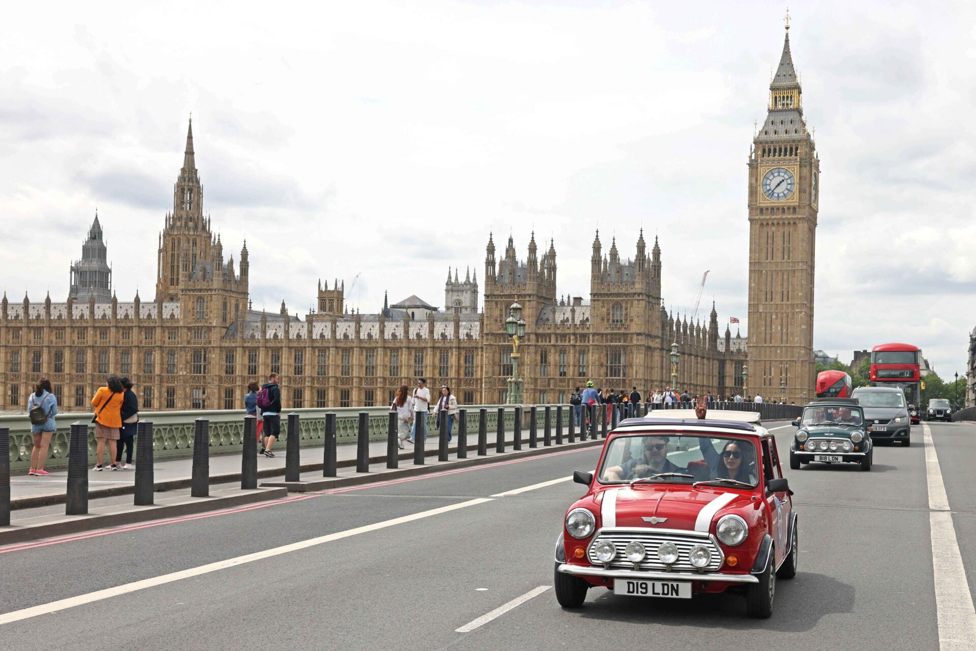 Minis on Westminster Bridge with 2B Uk